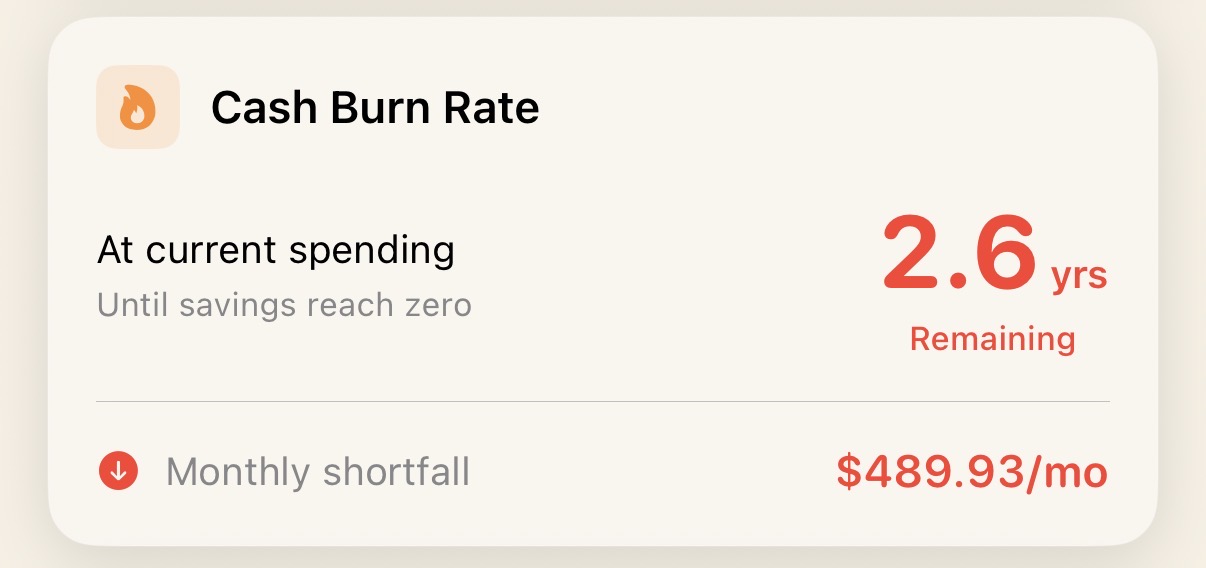Cash Burn Rate view